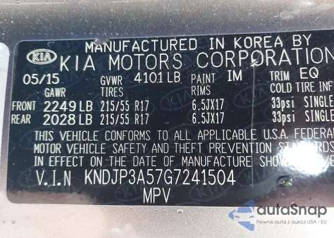 2016 Kia Soul + from USA, damaged, VIN KNDJP3A57G7241504